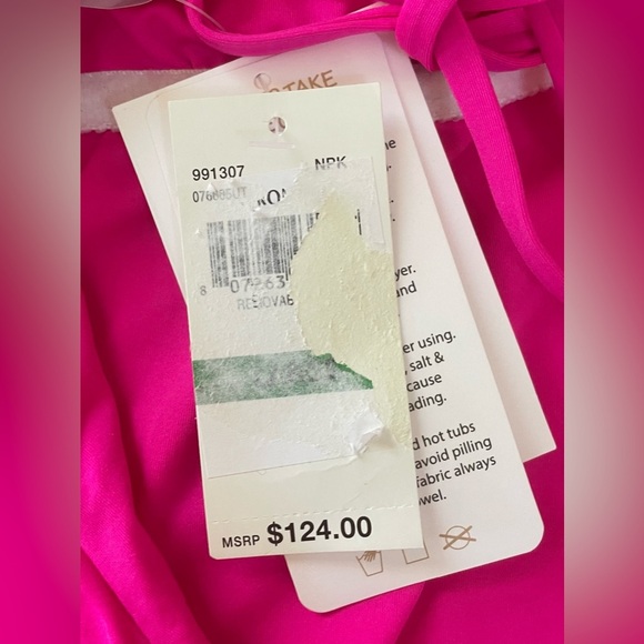 NWT Becca by Rebecca Virtue Pink Asymmetrical One-Piece Swimsuit L48555; L - Picture 5 of 7
